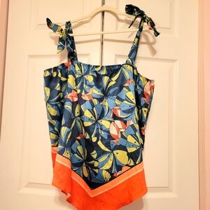 Cato Tropical Floral Sleeveless Top